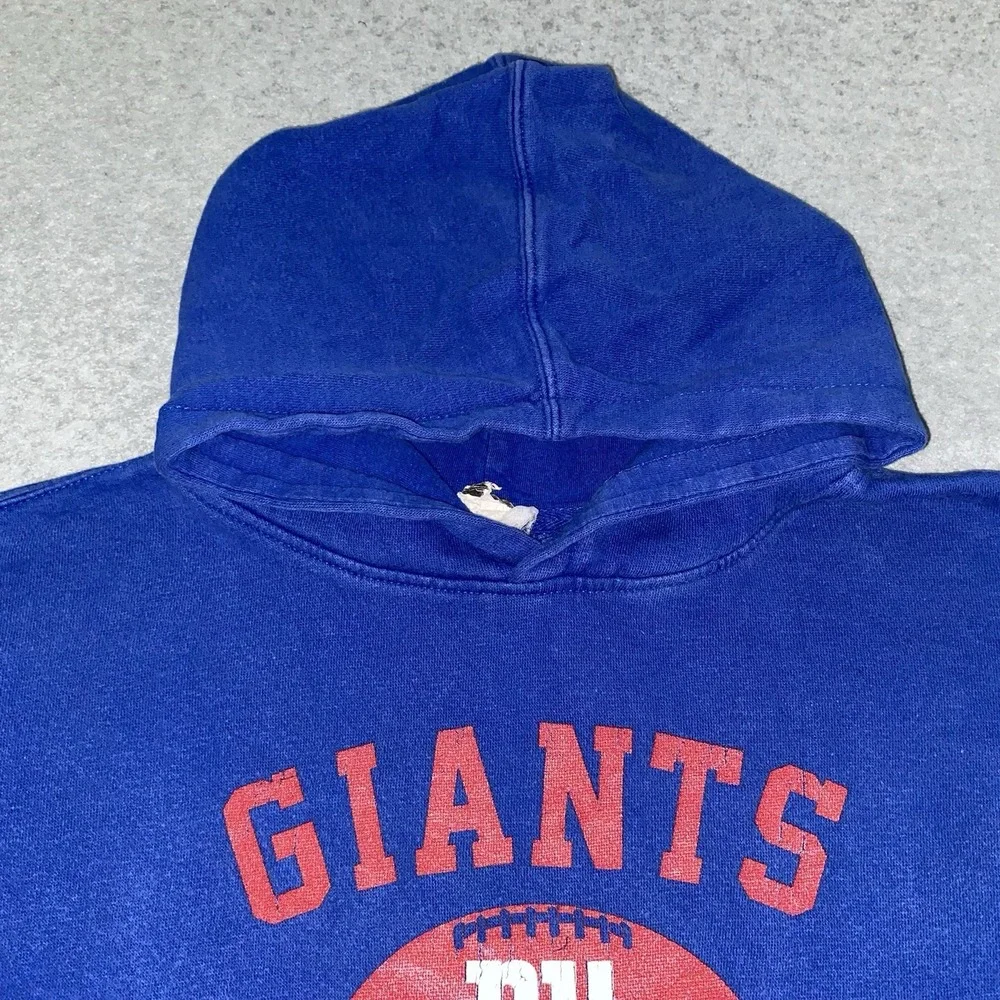 NFL Team Apparel Hoodie Youth XL Blue New York Giants Football Pullover 2000s‎